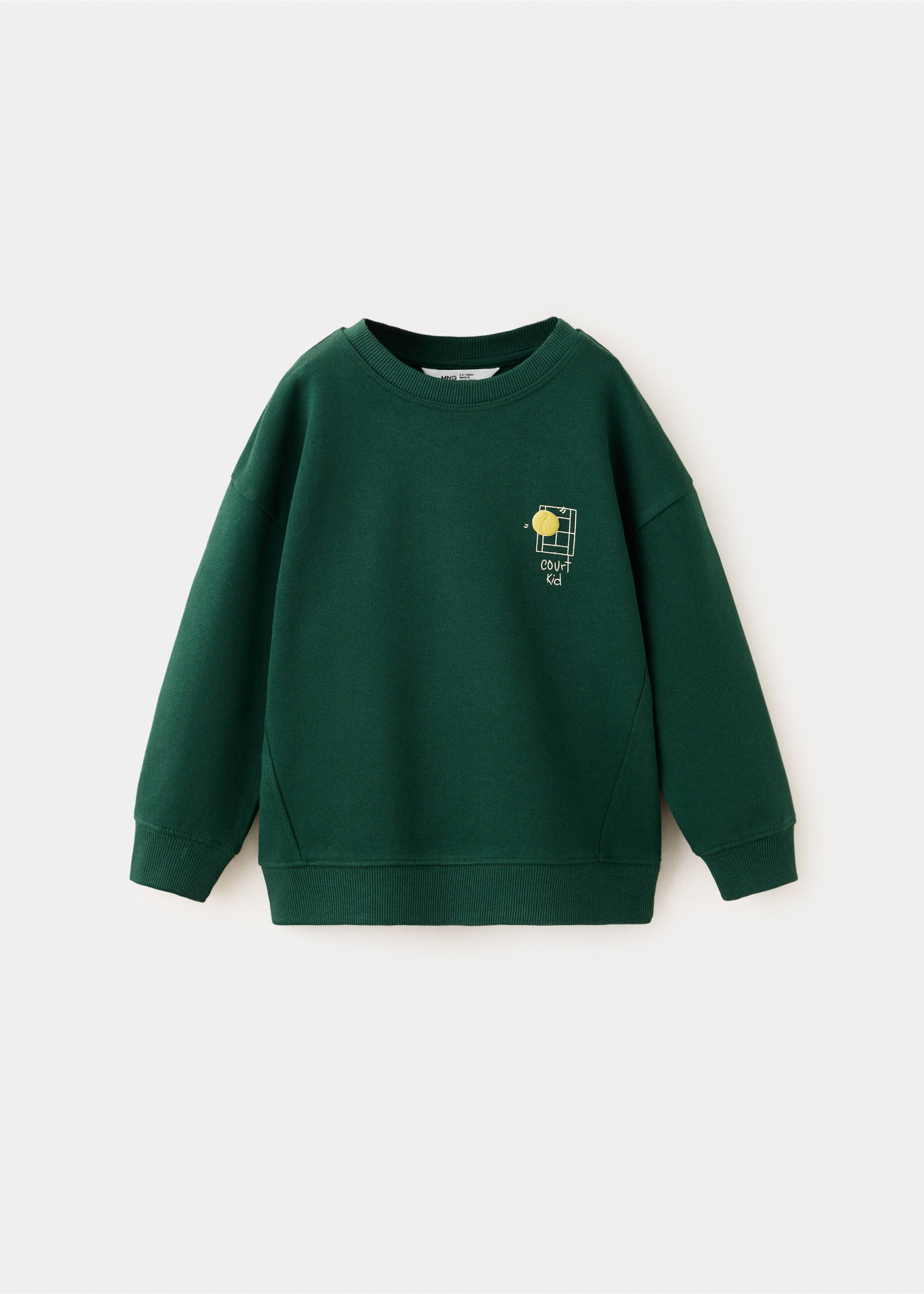 Sudadera 100% algodón dibujo tenis - Artículo sin modelo, Verde oscuro. Ref: 37053869-00.