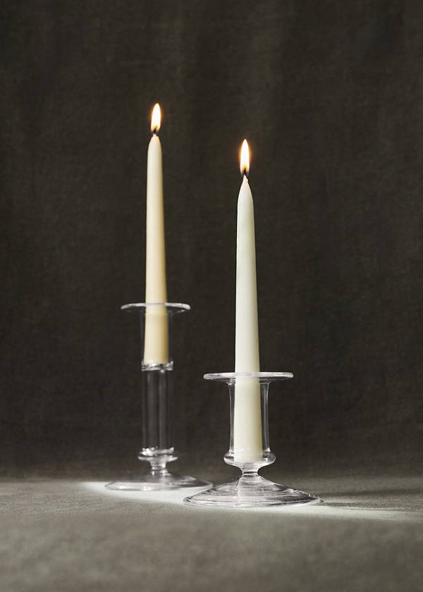 Low borosilicate candle holder — Ice Grey