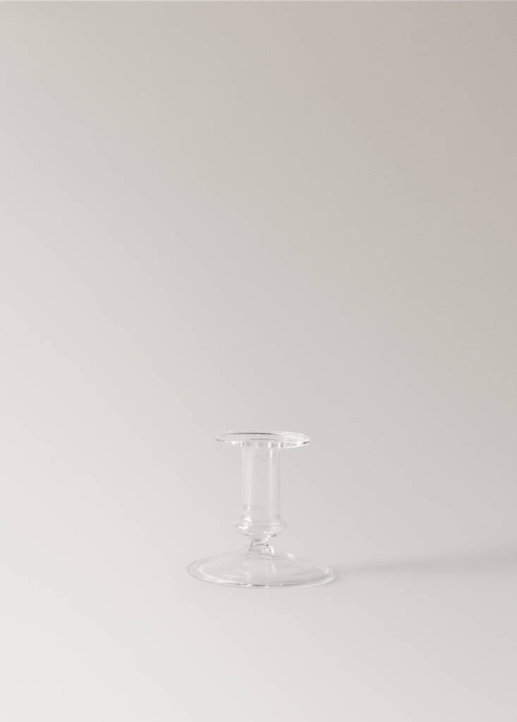 Low borosilicate candle holder — Ice Grey