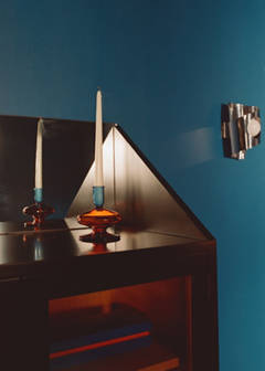 Bicolour borosilicate candelabrum — Caramel 5