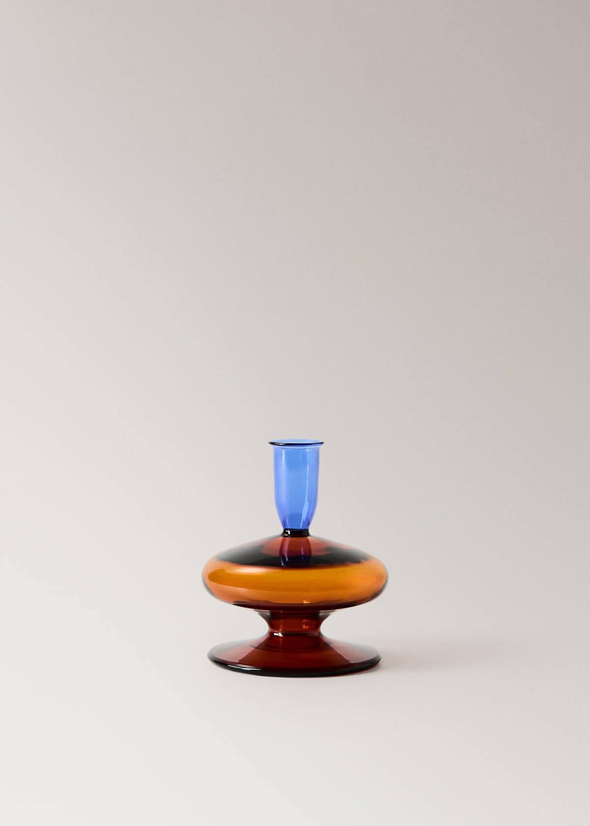 Bicolour borosilicate candelabrum — Caramel