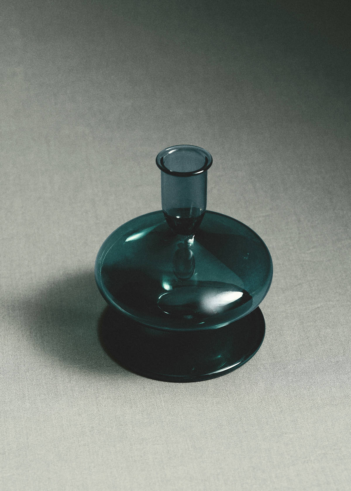 Bicolour borosilicate candelabrum — Petrol Blue