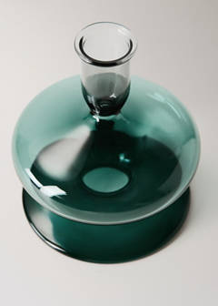 Bicolour borosilicate candelabrum — Petrol Blue 2