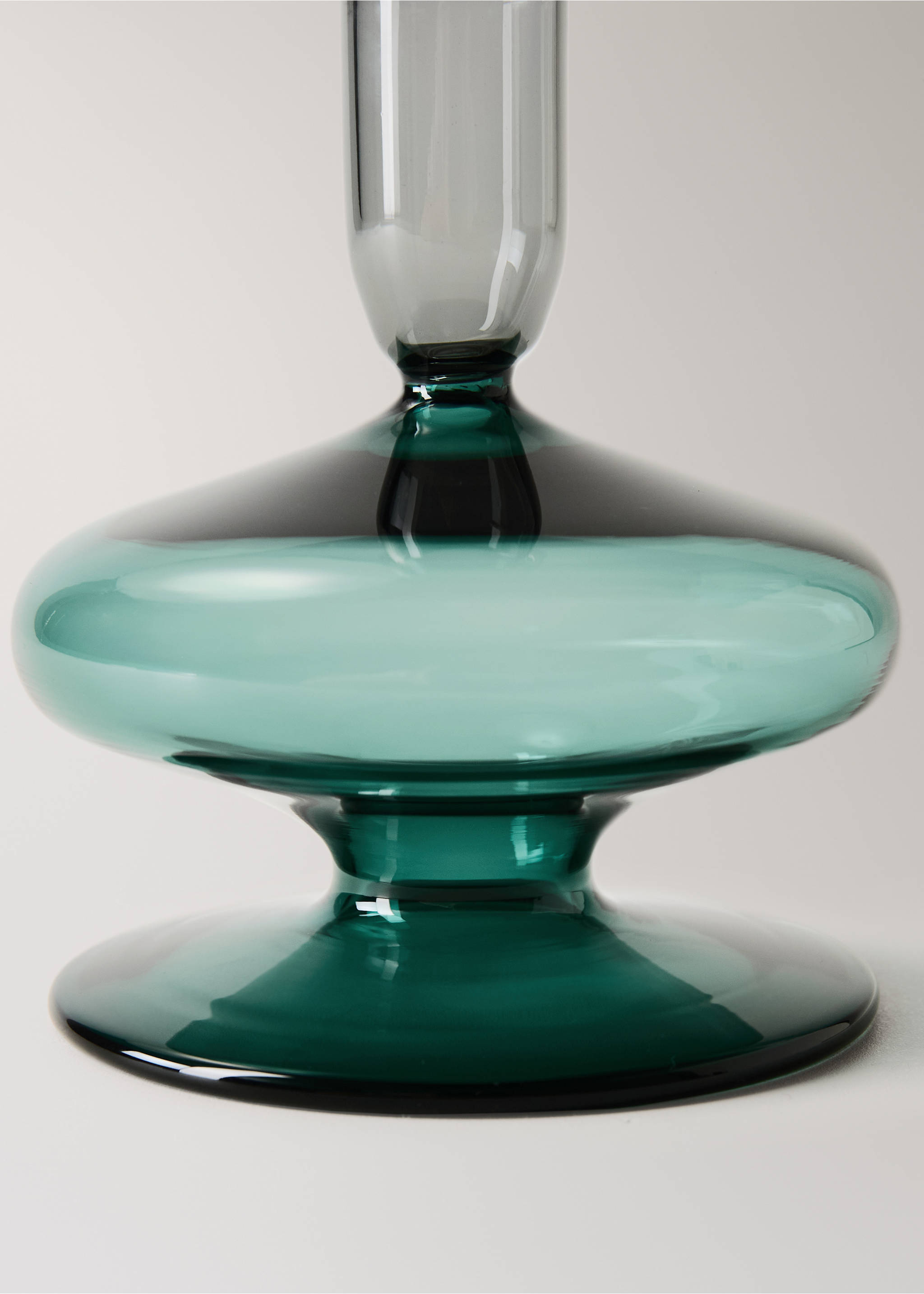 Bicolour borosilicate candelabrum - Details of the article 2, Petrol Blue. Ref: 37053871-00.