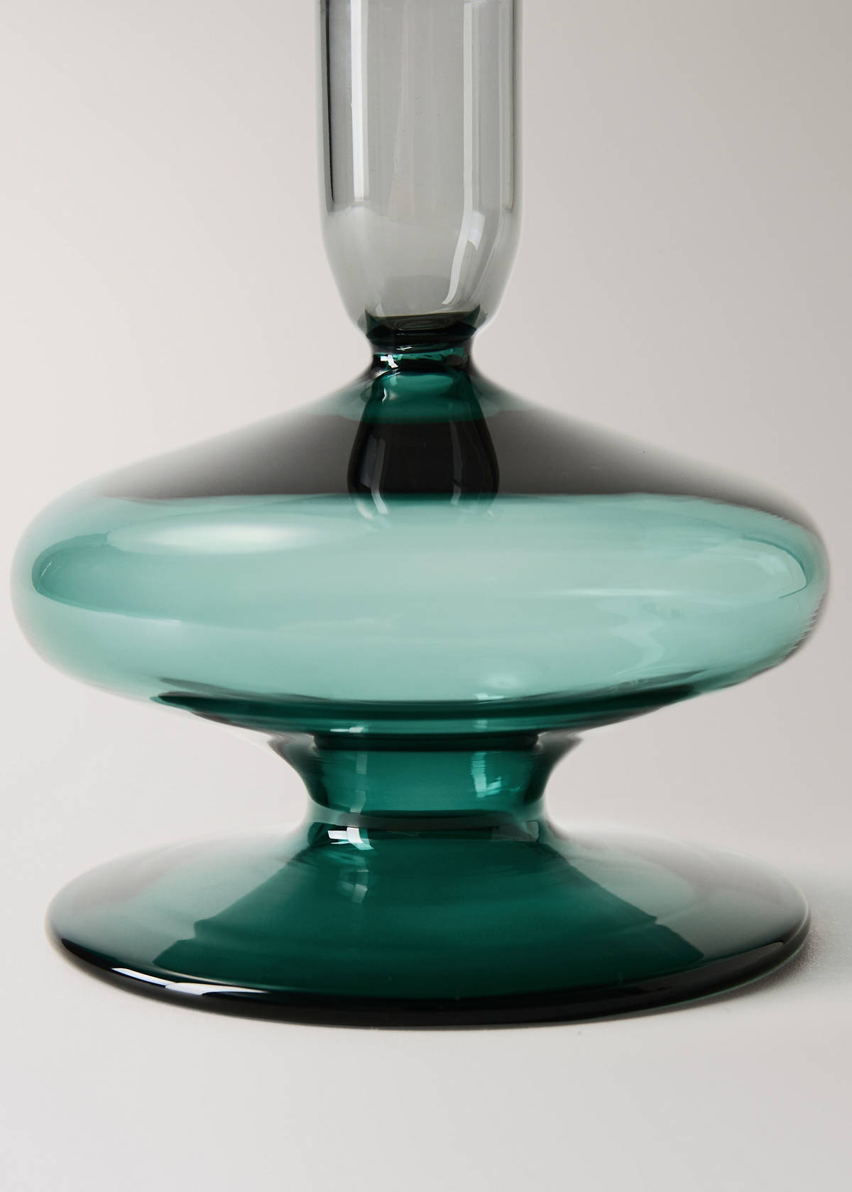 Bicolour borosilicate candelabrum — Petrol Blue