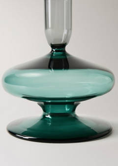 Bicolour borosilicate candelabrum — Petrol Blue 3