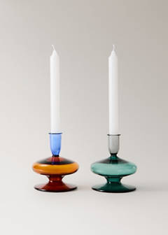 Bicolour borosilicate candelabrum — Petrol Blue 4
