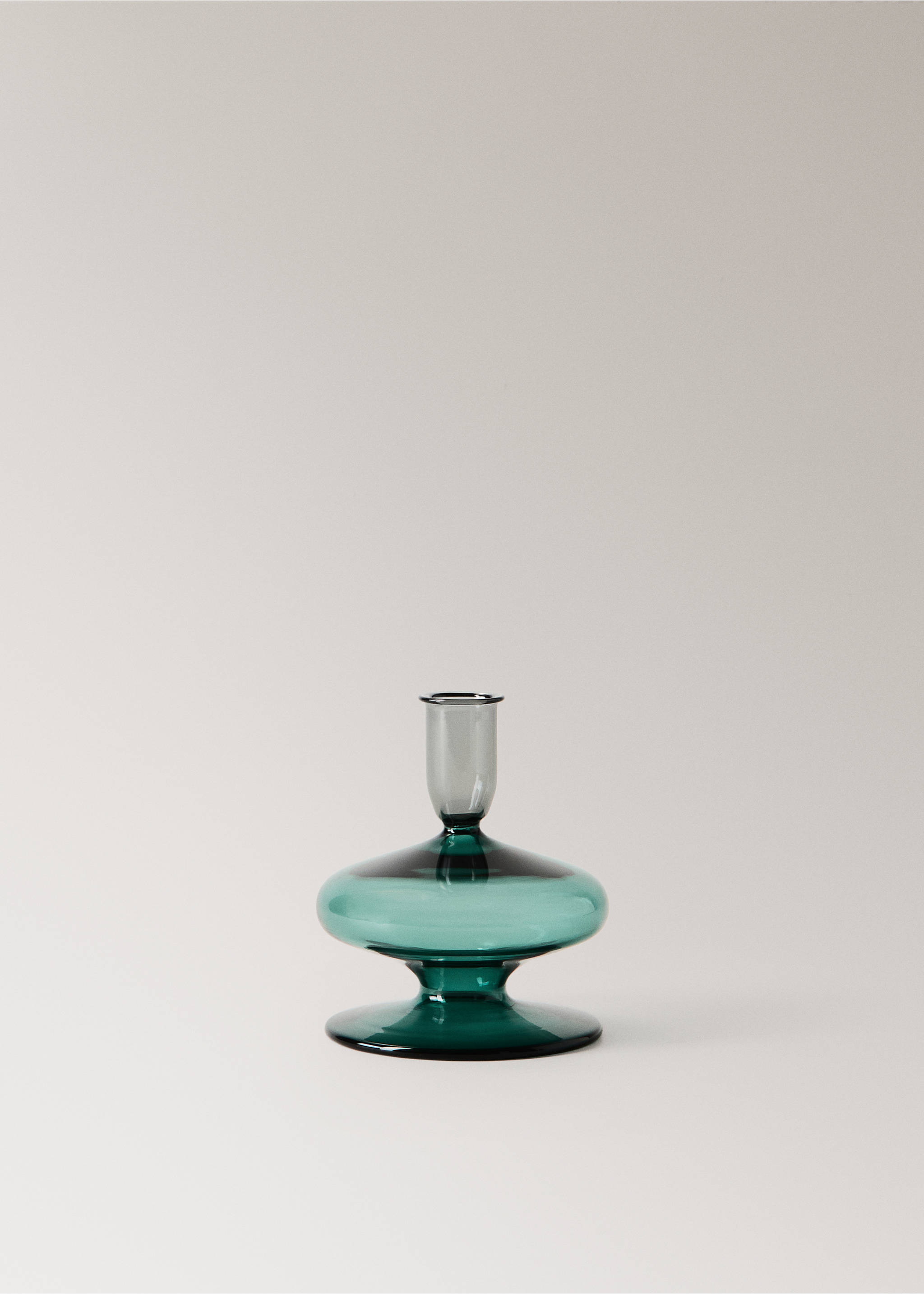 Bicolour borosilicate candelabrum - Article without model, Petrol Blue. Ref: 37053871-00.