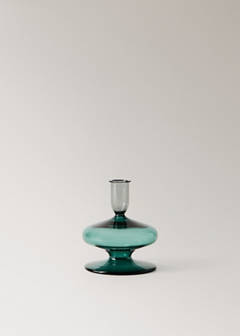 Bicolour borosilicate candelabrum — Petrol Blue 6
