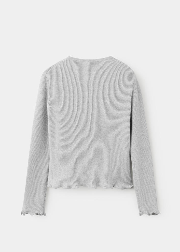 Ribbed cotton-blend cardigan — Light Heather Grey