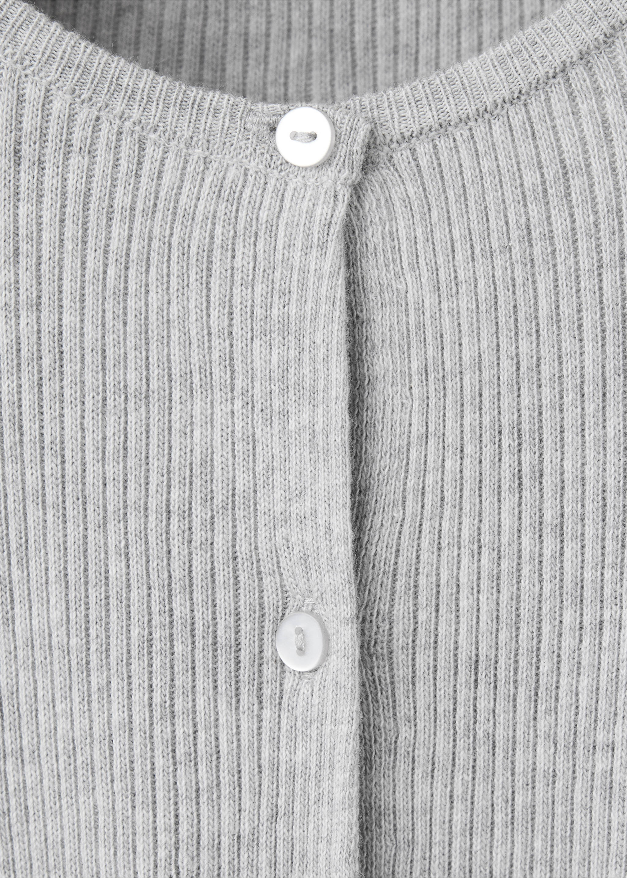 Gilet en mélange de coton à maille côtelée - Détail de l'article 8, Gris chiné clair. Ref: 37053873-00.