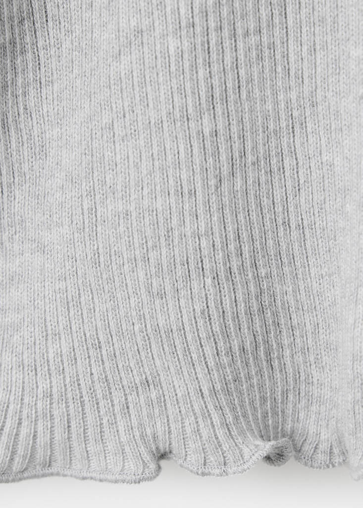 Ribbed cotton-blend cardigan — Light Heather Grey