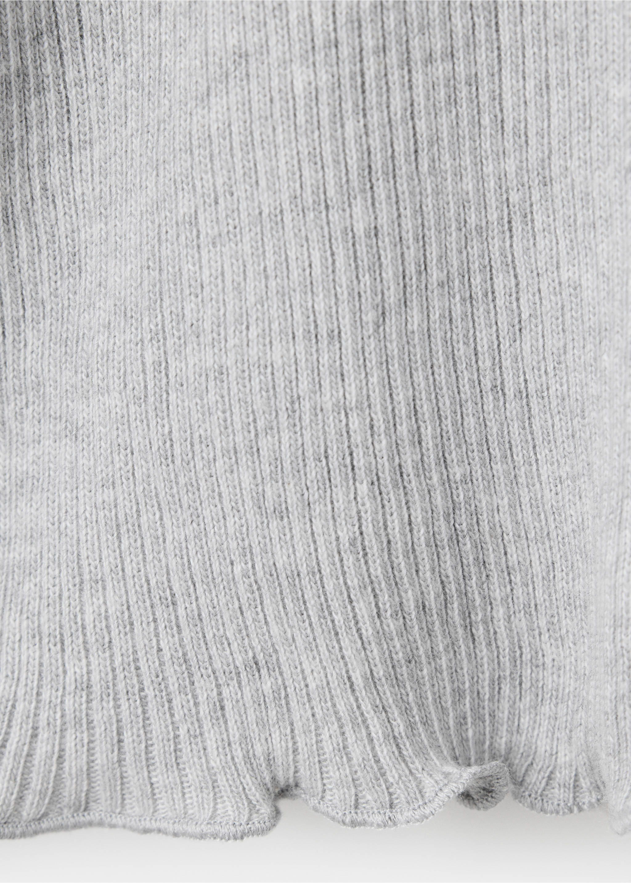 Gilet en mélange de coton à maille côtelée - Détail de l'article 0, Gris chiné clair. Ref: 37053873-00.