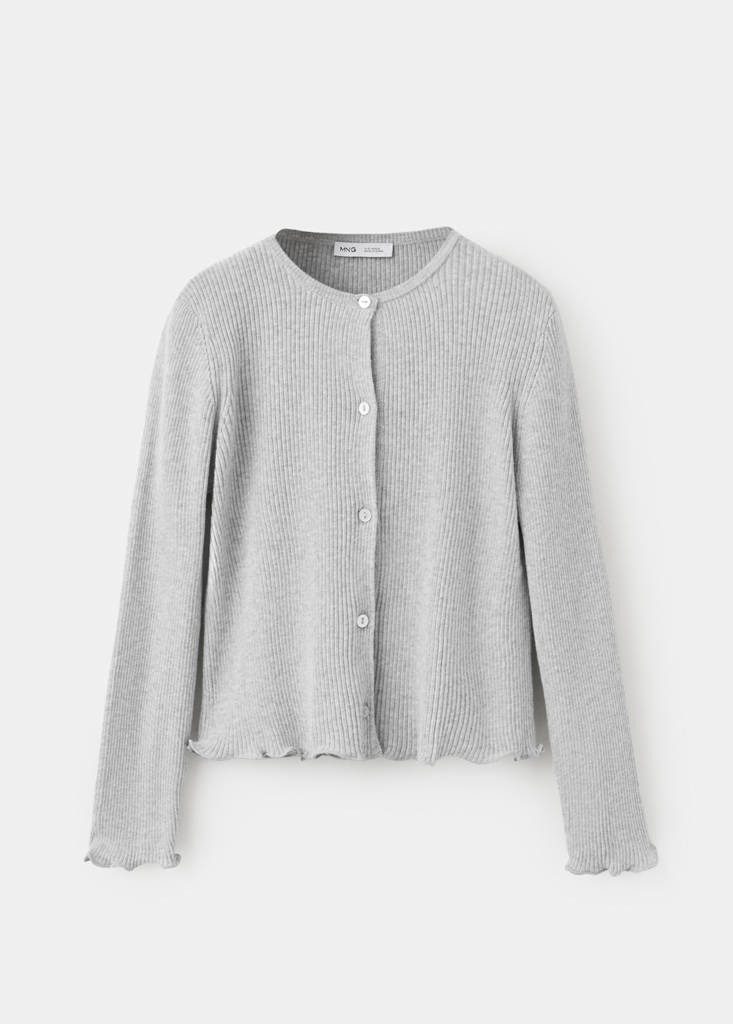 Ribbed cotton-blend cardigan — Light Heather Grey