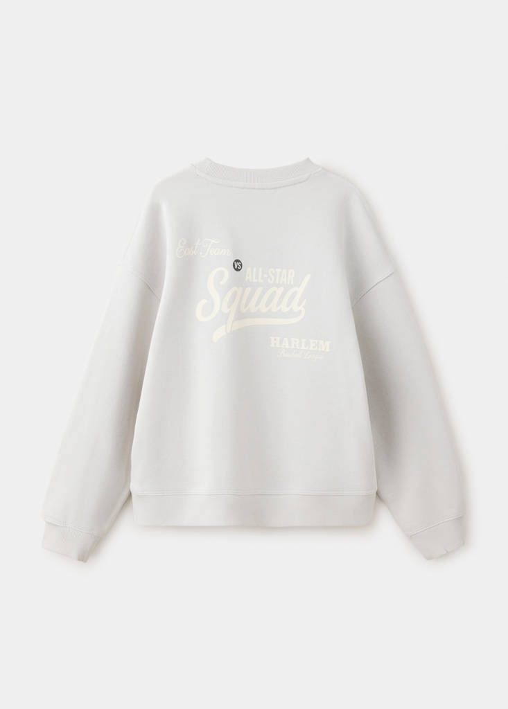 Oversized printed sweatshirt — Ice Grey