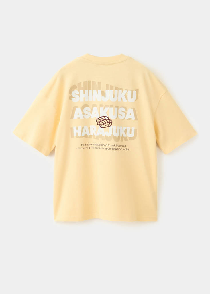 Plus size printed oversized T-shirt — Pastel Yellow