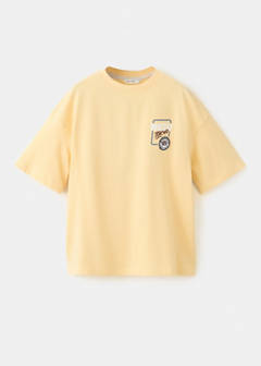 Plus size printed oversized T-shirt — Pastel Yellow 2