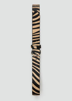 Zebra-print fur belt — Black 4