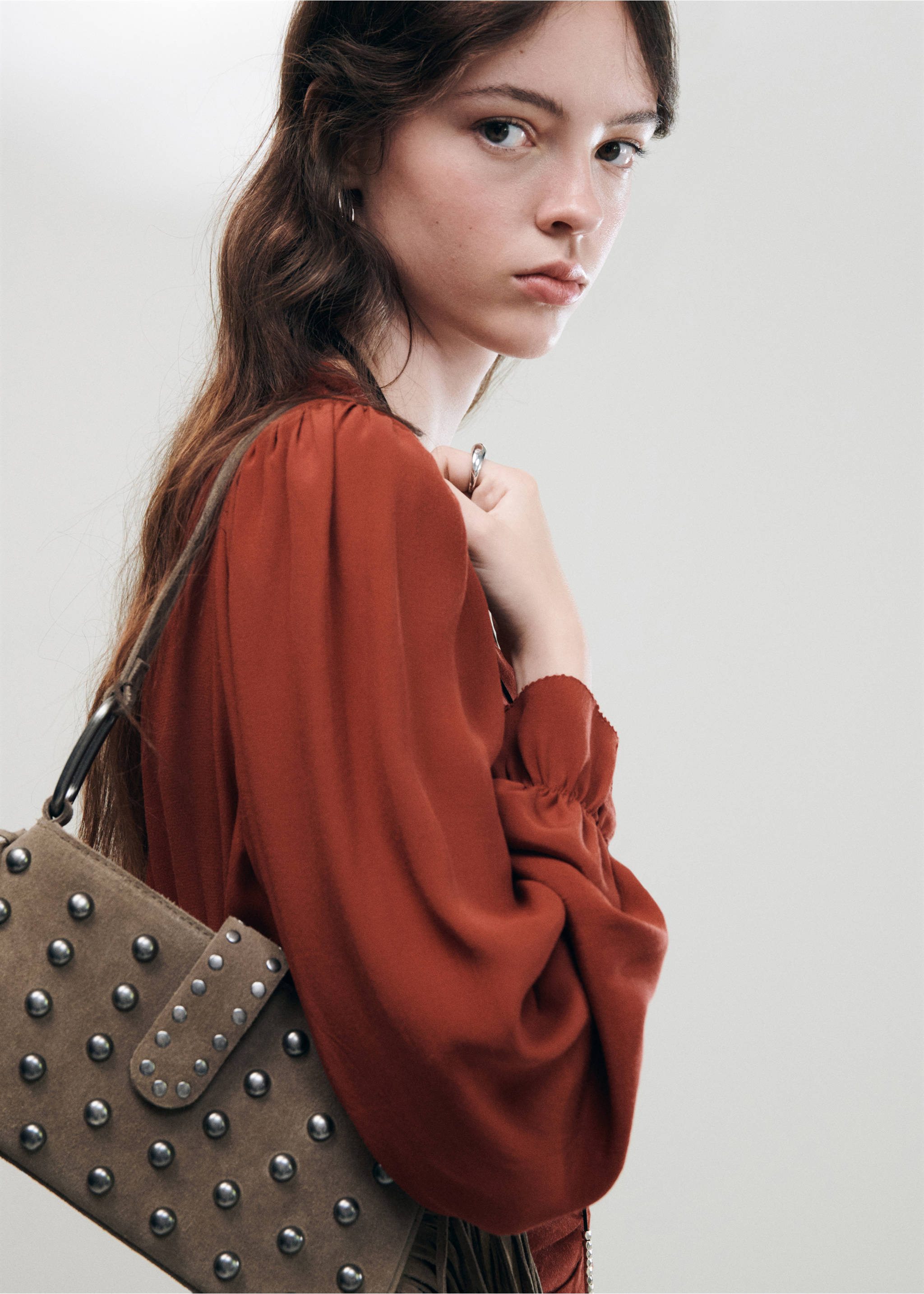 Fringe leather bag - General plane, Sand. Ref: 37053877-00.