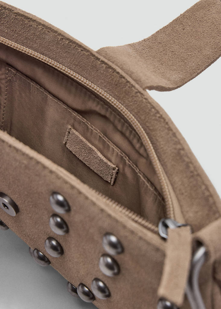 Fringe leather bag — Sand