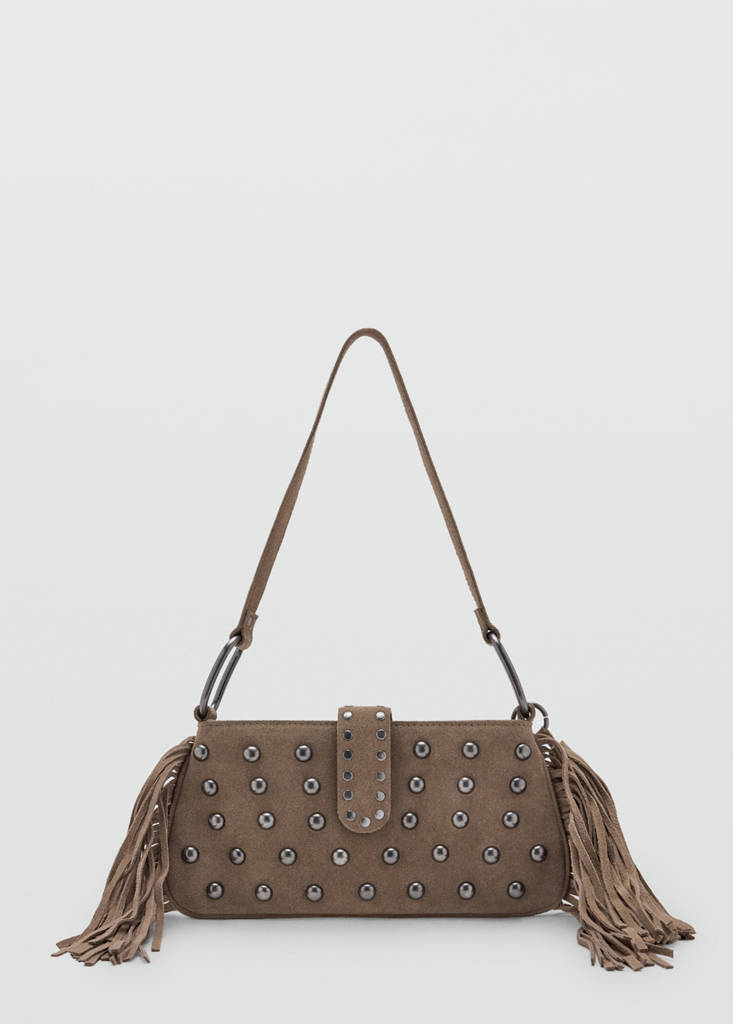 Fringe leather bag — Sand