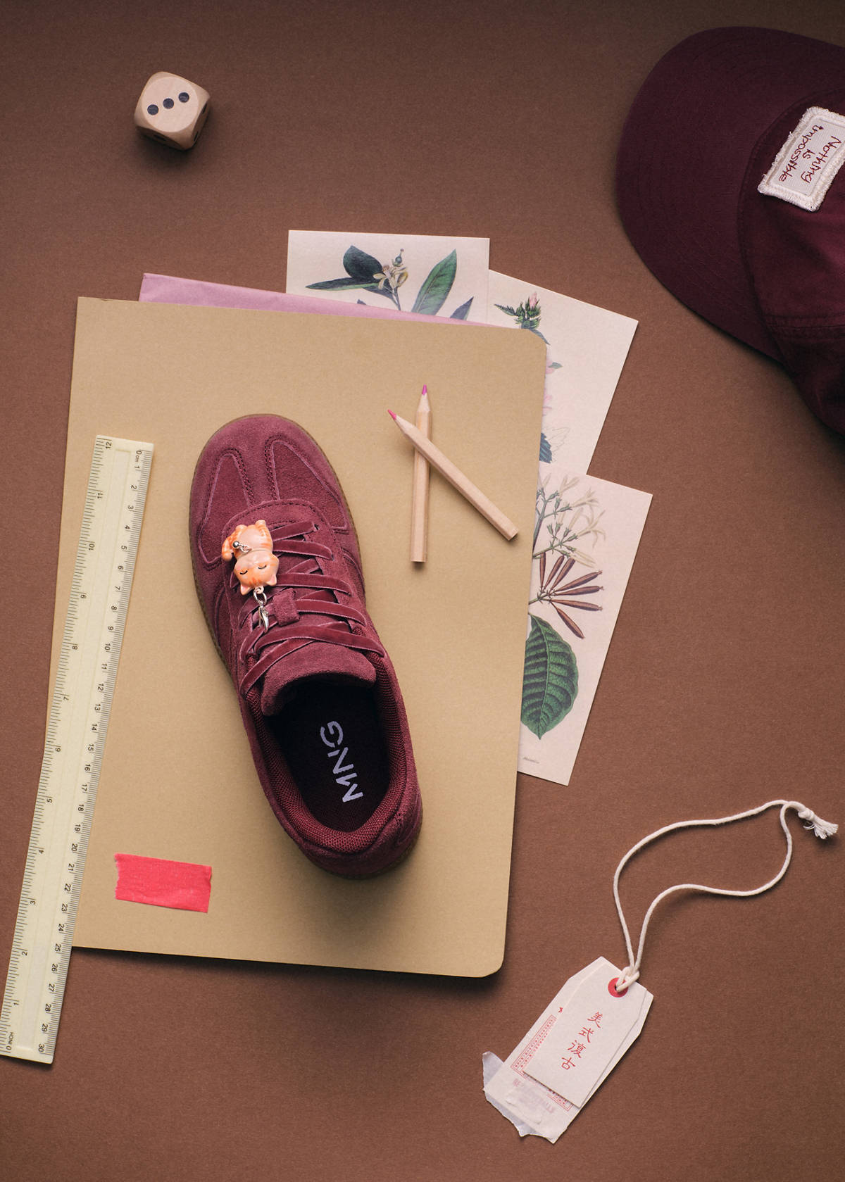 100% leather trainers — Burgundy