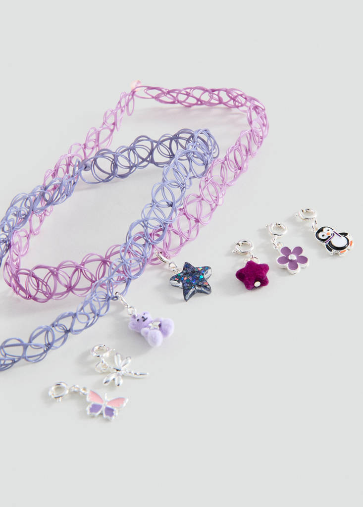 Zestaw 2 naszyjników choker liliowy - Dzieci - Rozmiar uniwersalny - MANGO KIDS