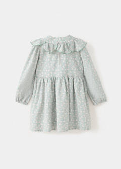 Printed dress with babydoll collar — Off White 3
