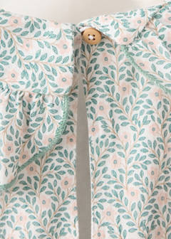 Printed dress with babydoll collar — Off White 4