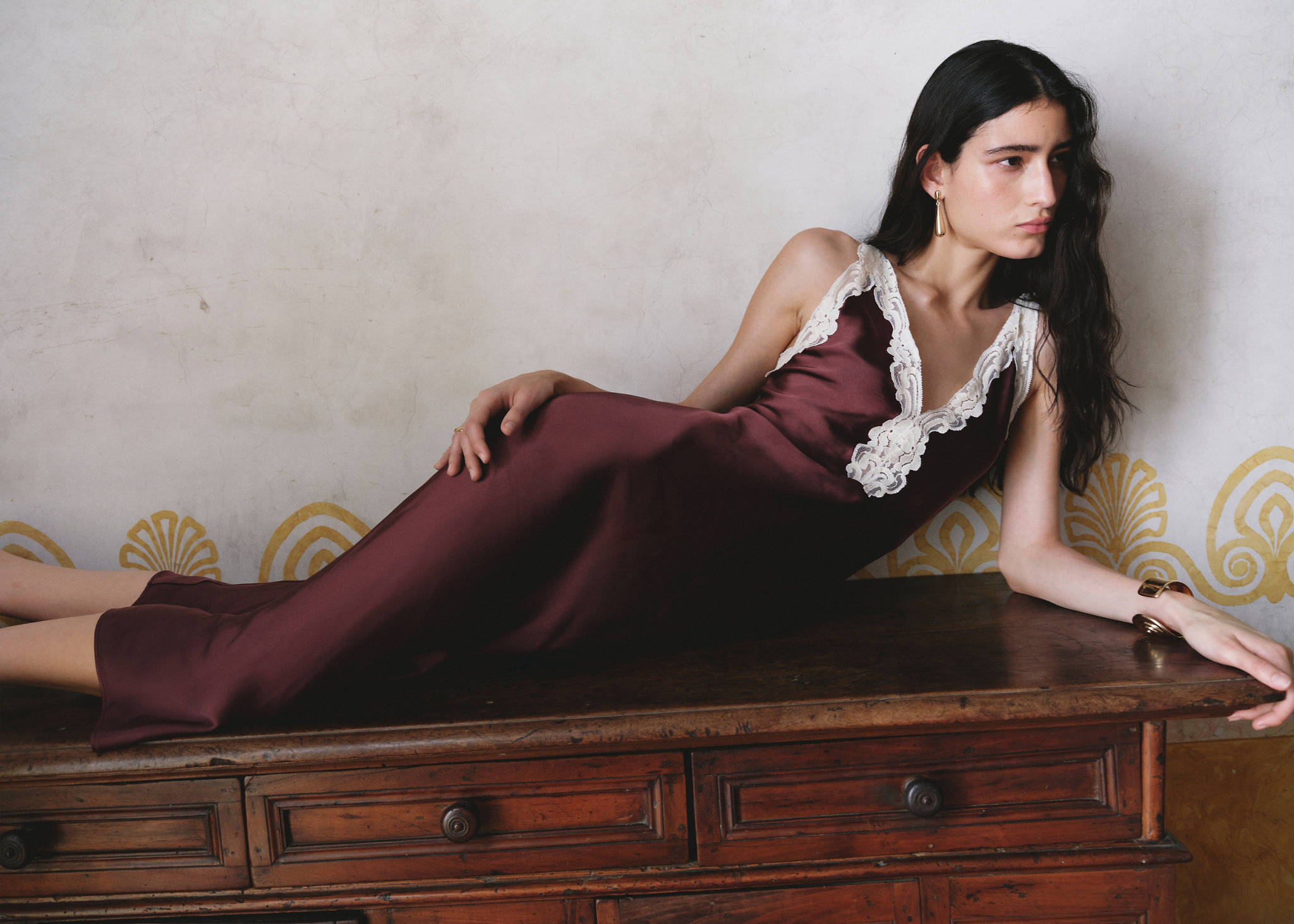 Satin lace dress - Panoramic plane