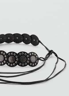 Studded bow belt — Black 2