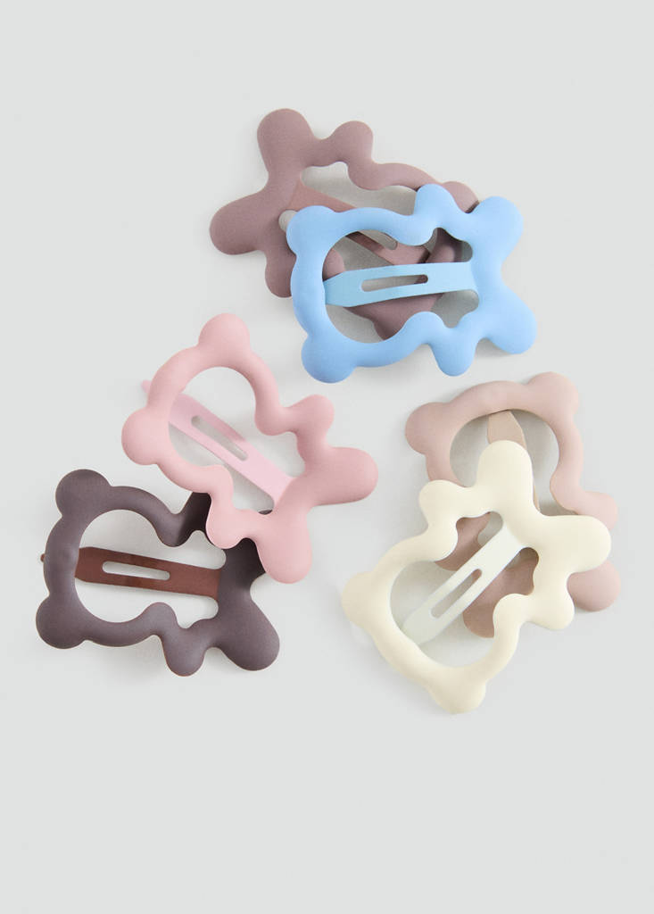 Pack of 6 hair clips — Beige