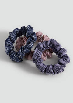 Pack of 3 checked scrunchies — Pale Pink 2