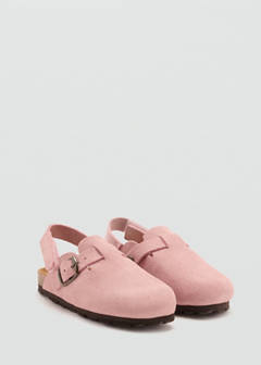 Leather clogs with buckle — Pastel Pink 3