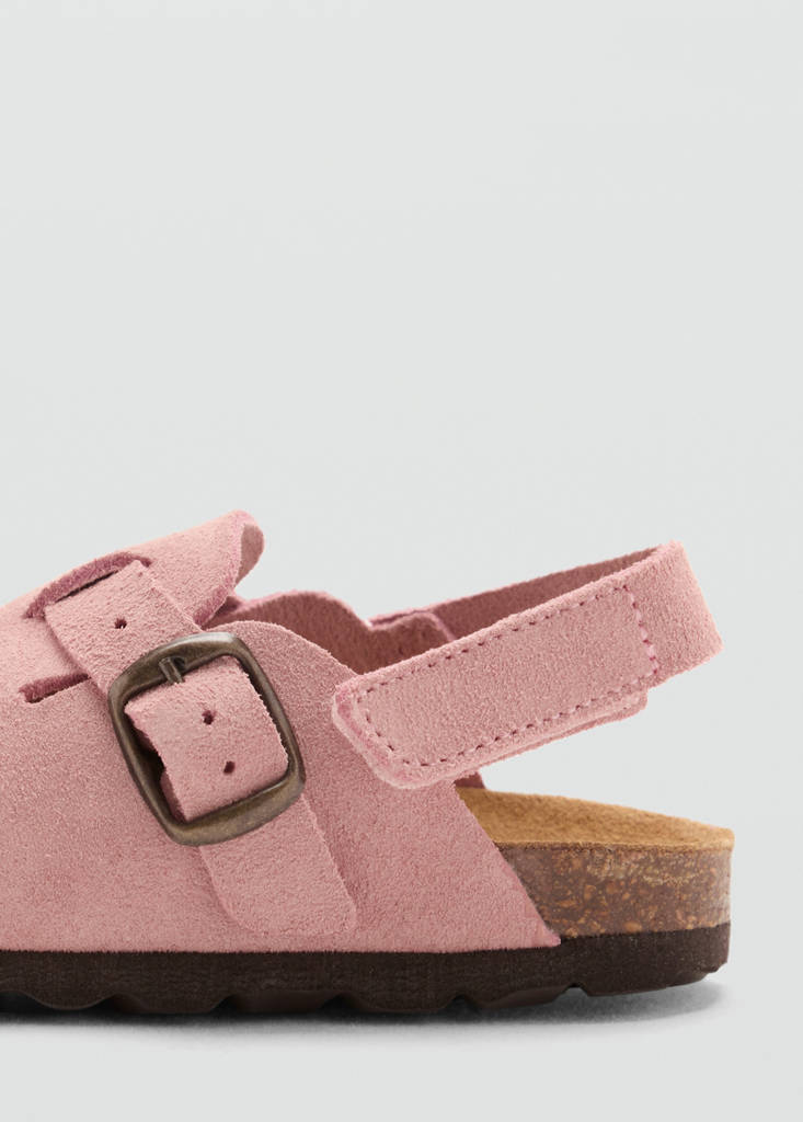 Leather clogs with buckle — Pastel Pink