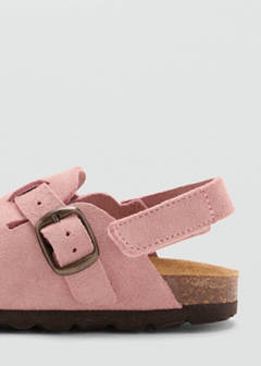 Leather clogs with buckle — Pastel Pink 4