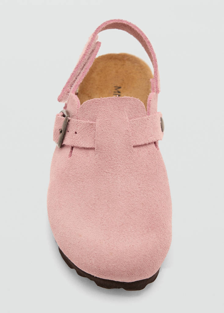 Leather clogs with buckle — Pastel Pink