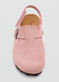 Leather clogs with buckle — Pastel Pink 5