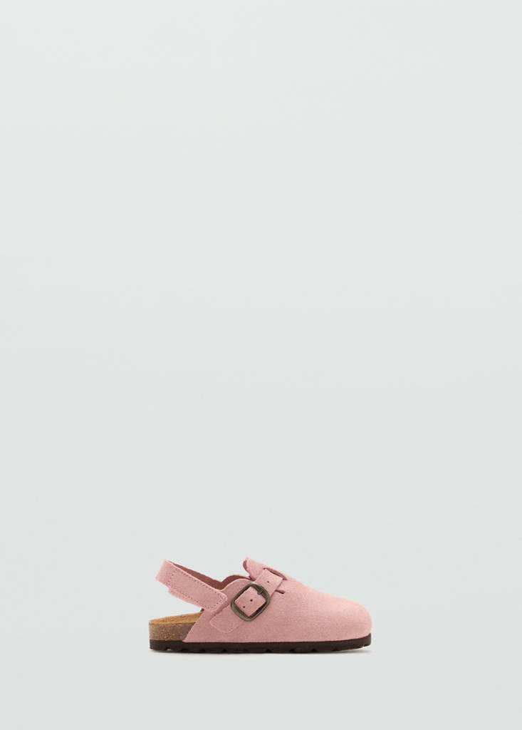 Leather clogs with buckle — Pastel Pink