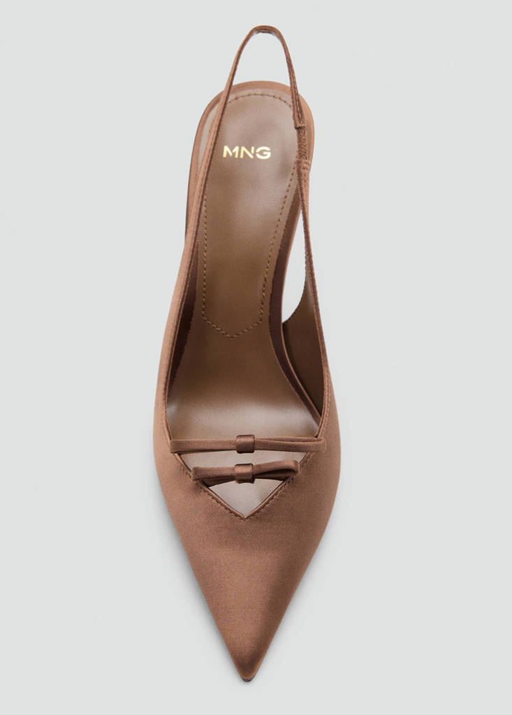 Satin court shoes — Chocolate