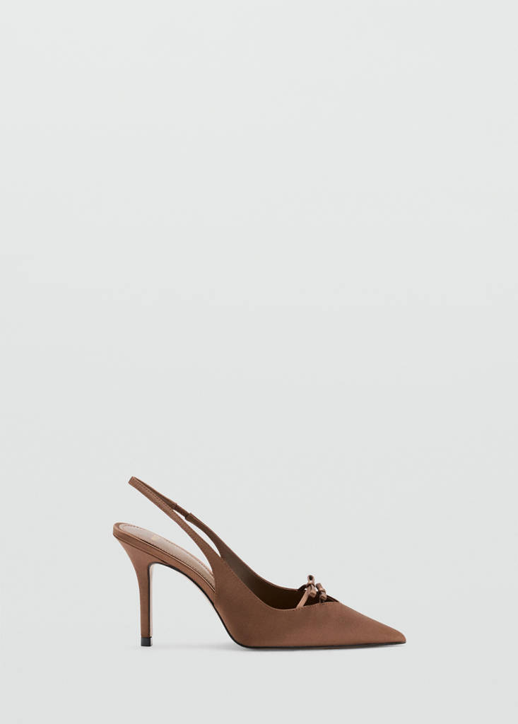 Satin court shoes — Chocolate