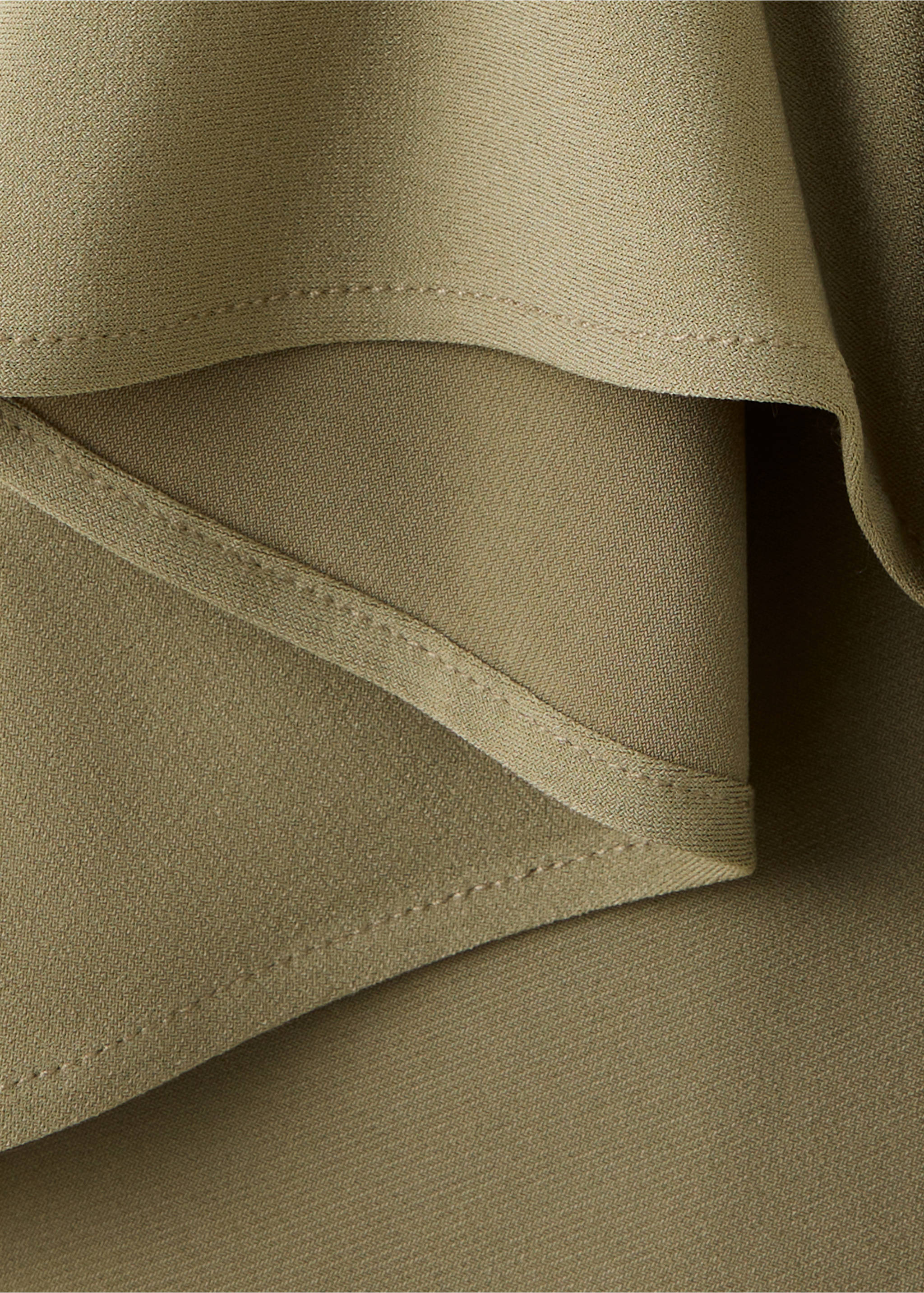 Asymmetric draped blouse - Details of the article 8, Khaki. Ref: 37053894-00.