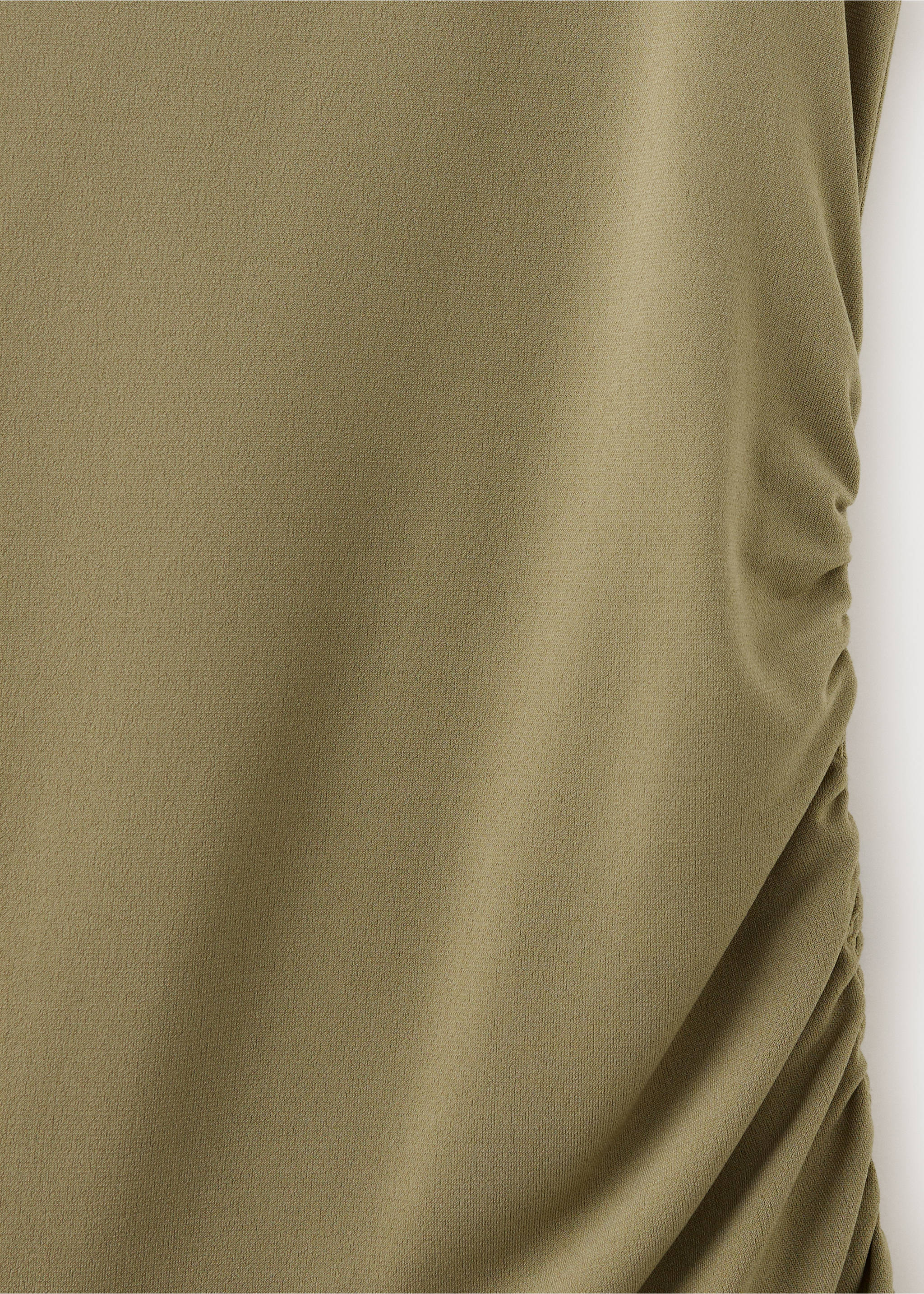 Asymmetric draped blouse - Details of the article 0, Khaki. Ref: 37053894-00.