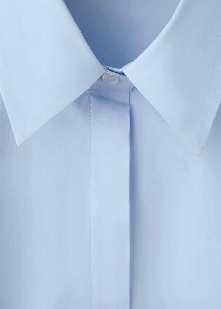 Slim-fit poplin shirt — Sky Blue