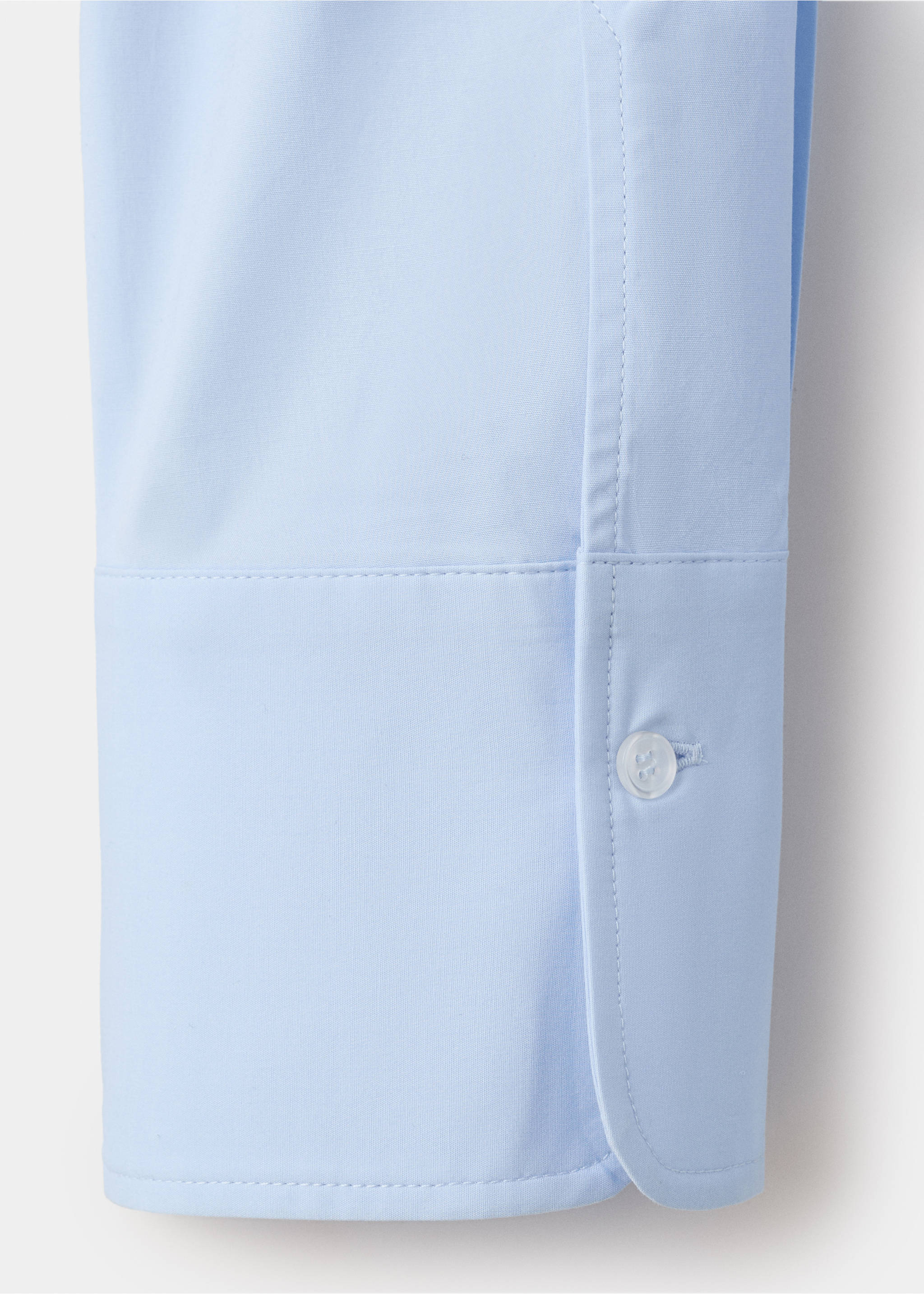 Slim-fit poplin shirt - Details of the article 0, Sky Blue. Ref: 37054068-00.