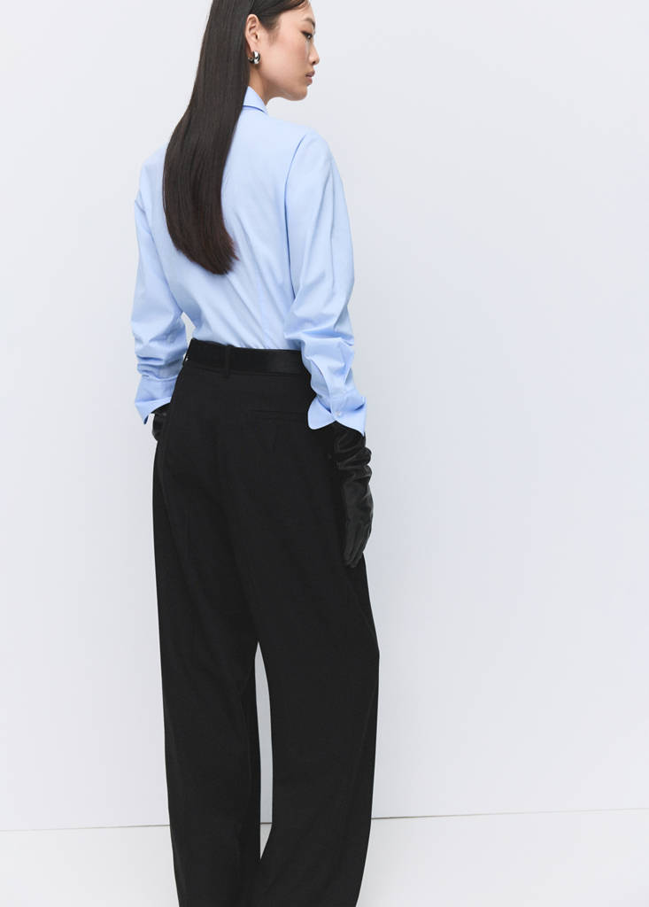Slim-fit poplin shirt — Sky Blue