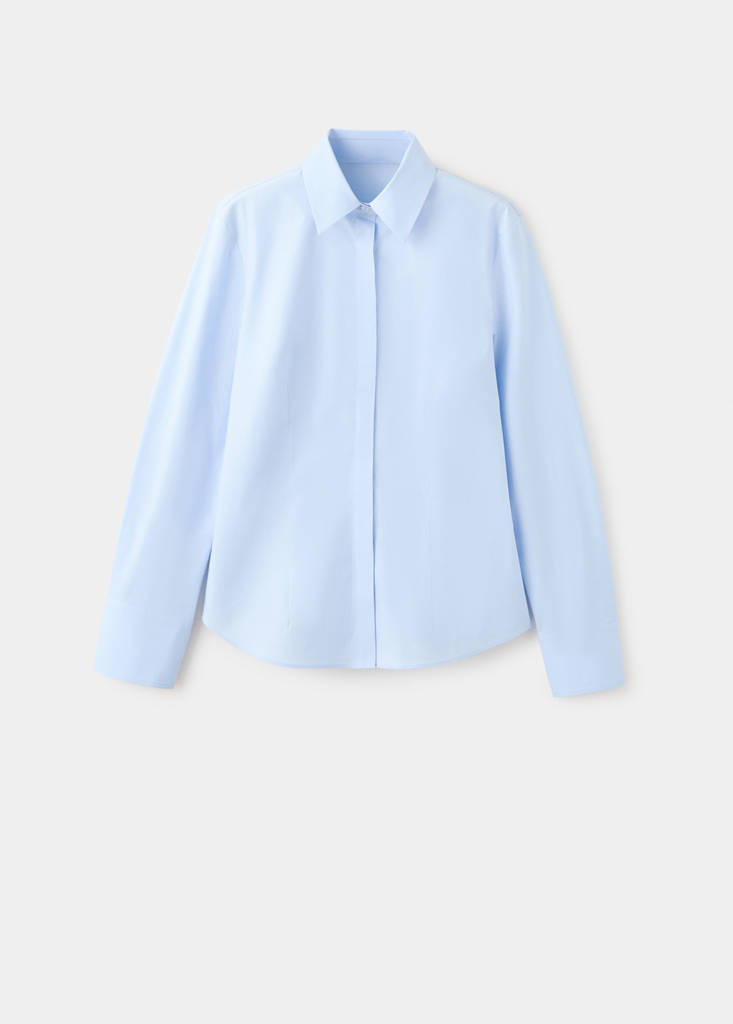 Slim-fit poplin shirt — Sky Blue