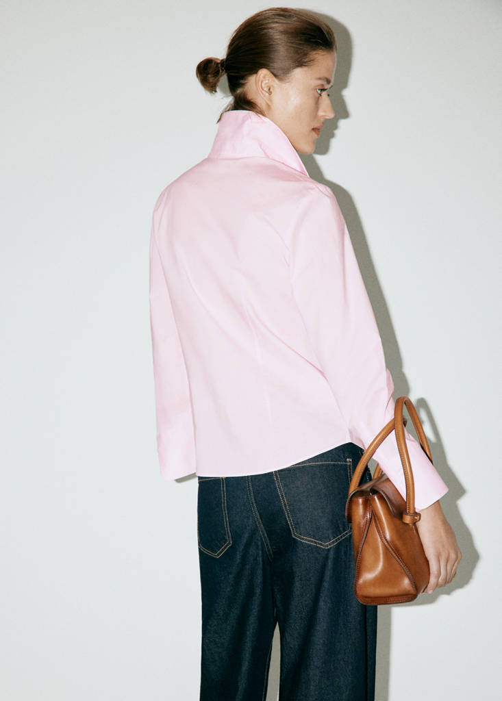 Slim-fit poplin shirt — Light Pink