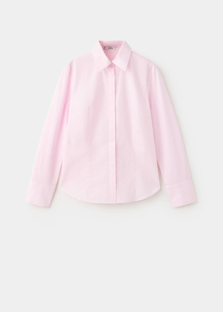 Slim-fit poplin shirt — Light Pink