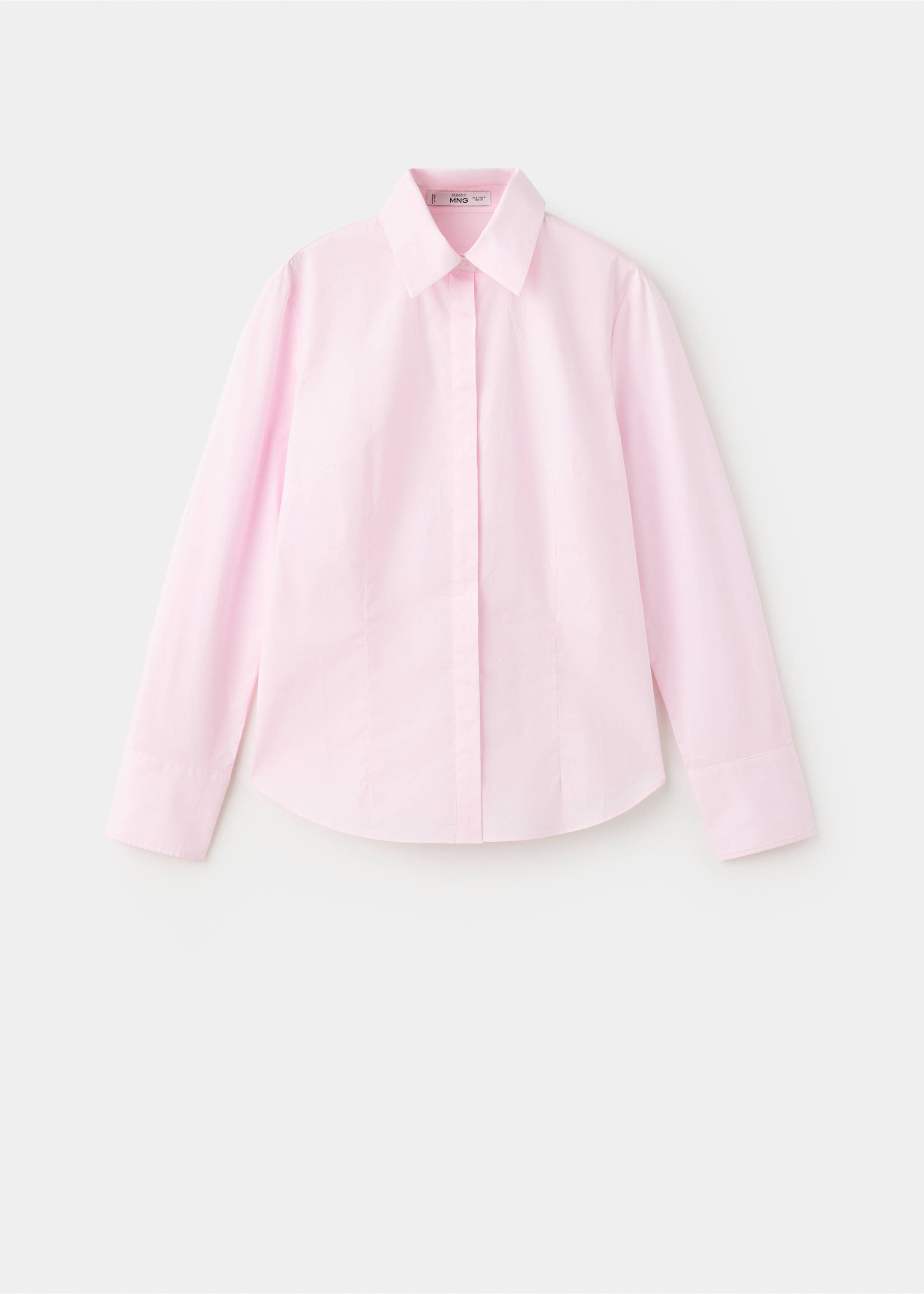 Chemise popeline cintrée - Article sans modèle, Rose clair. Ref: 37054068-00.